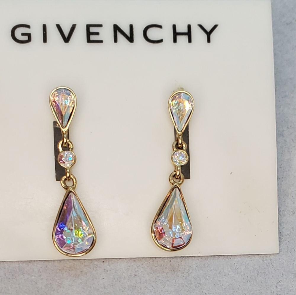 Givenchy Teardrop Multifaceted Crystallized W/ Swarovski Earrings - Picture 7 of 8